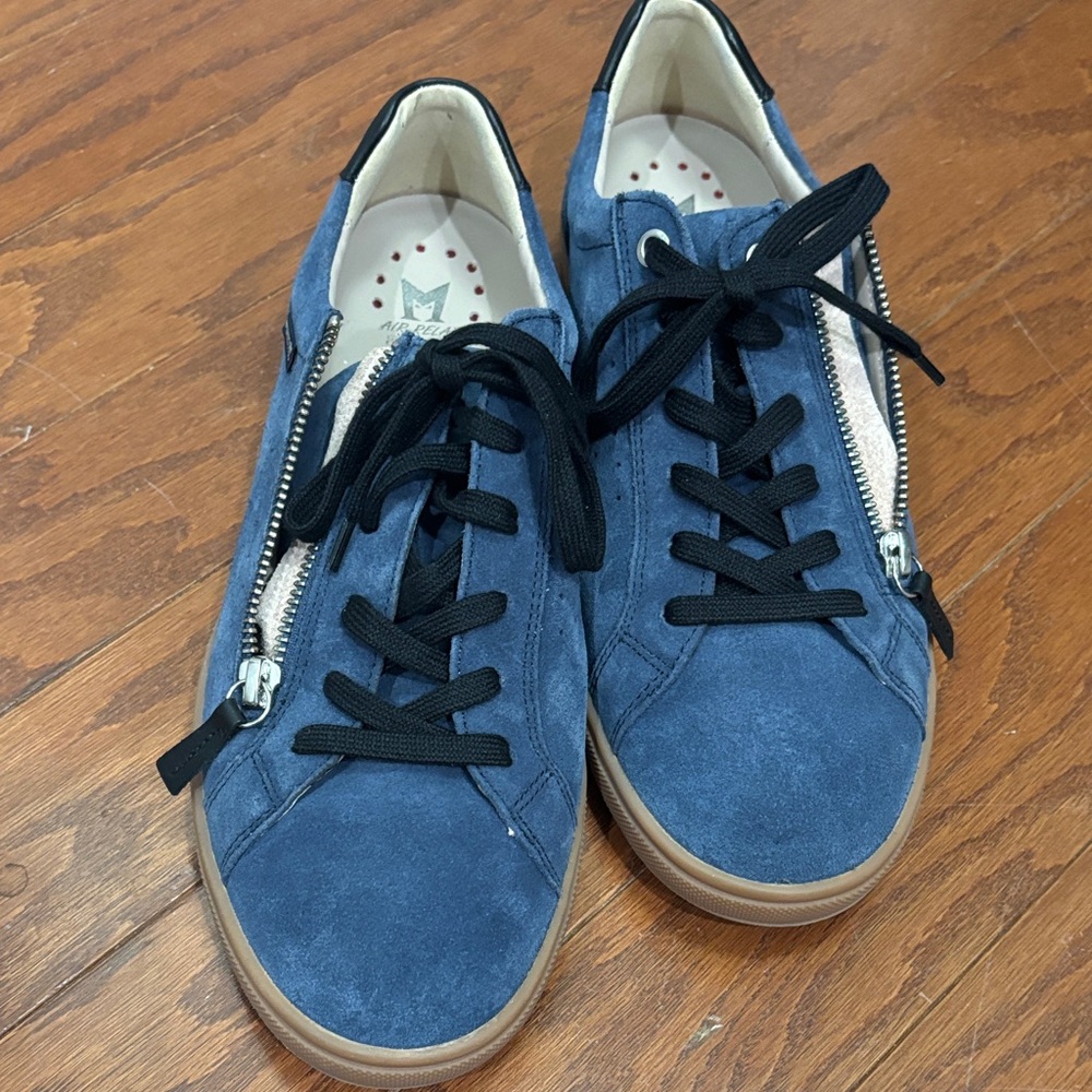 Mephisto Blue Suede Sneakers